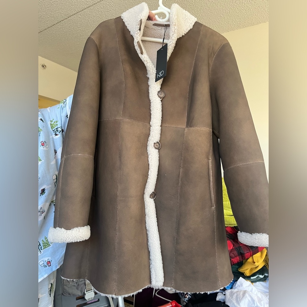 HiSo Hide Society nwt real shearling long jacket